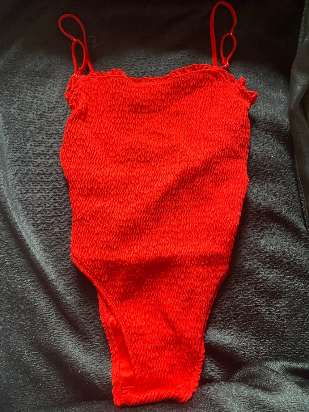 Victoria's Secret Red Shirred One-Piece Swimsuit